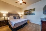 King size bed, 40 Inch TV and walk-in closet. Its private bath features a Walk-In Shower